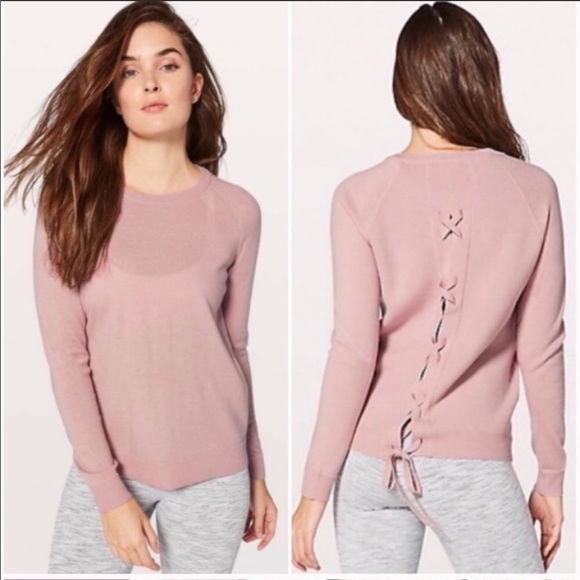 lululemon athletica Sweaters - Lululemon Tied to you Merino Wool Sweater Pink EUC